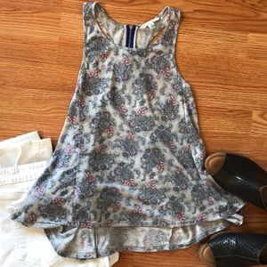 Billowy Racerback Tank with exposes zipper